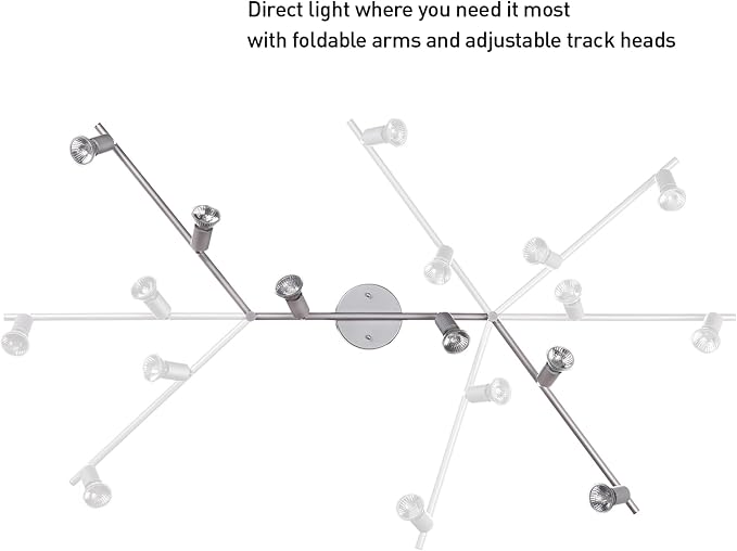 Globe Electric 59351 Payton 6-Light Foldable Track Lighting, Matte Silver - Image 12
