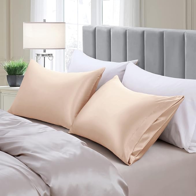 Aormenzy Beige Satin Pillowcase - Image 3