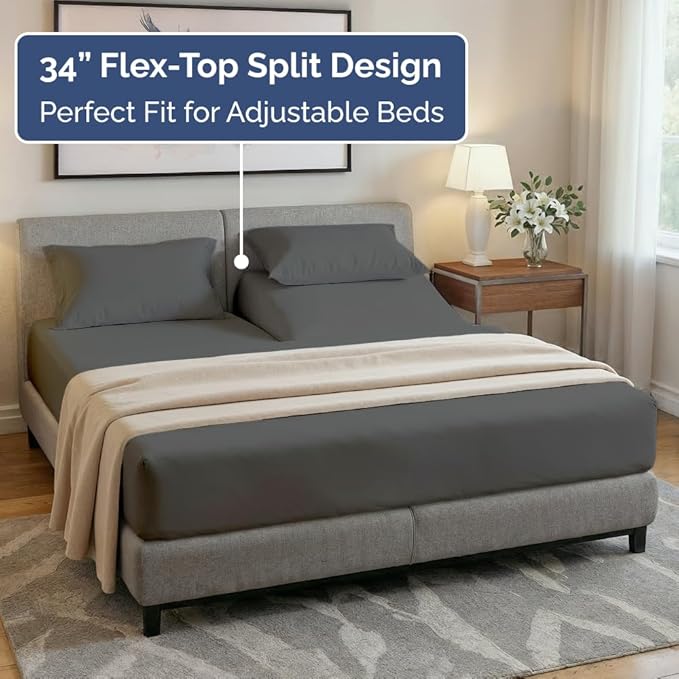 Flex Top Split Head King 4 Piece Sheet Set - Image 3