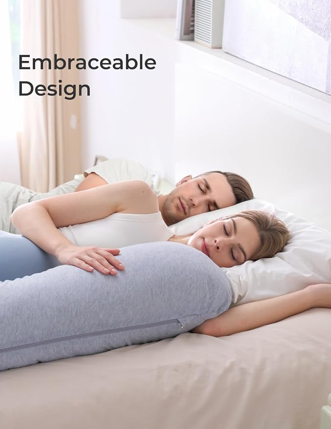 Momcozy Pregnancy Pillows for Side Sleeping, J Shaped Maternity Body Pillow for - Image 8