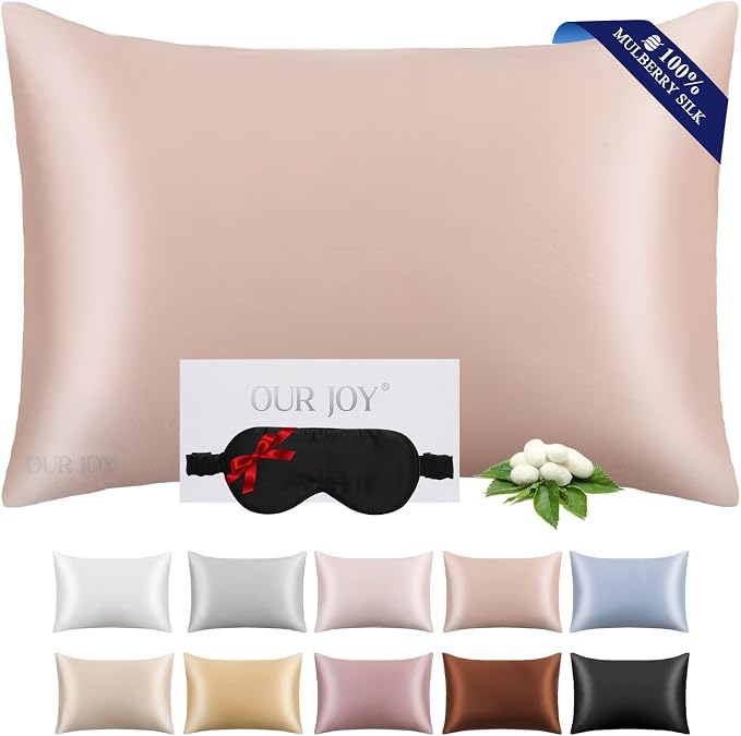 100% Mulberry Silk Pillowcase 22 Momme by OURJOY