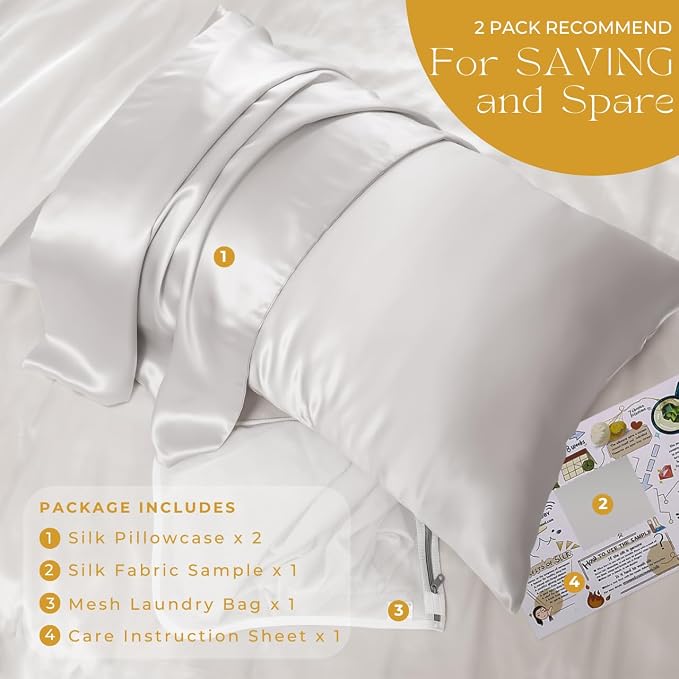 PROMEED 23 Momme Silk Pillowcase 2 Pack - Image 6