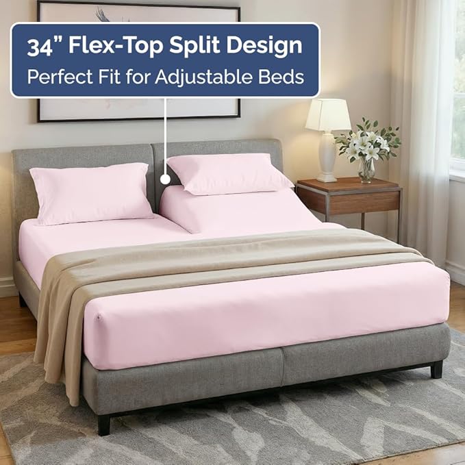 Flex Top Split Head King 4 Piece Sheet Set - Image 3