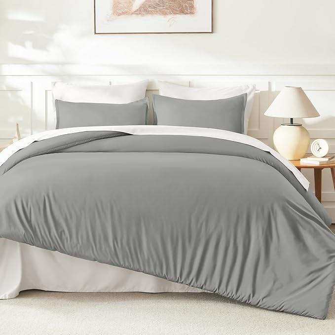 Litanika Comforters Medium Gray Super King Plus Size, 3 Pieces Lightweight - Image 6