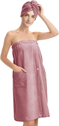 Women’s Adjustable Spa Wrap Towel Set, Microfiber Body Wrap Bathrobe by Unknown
