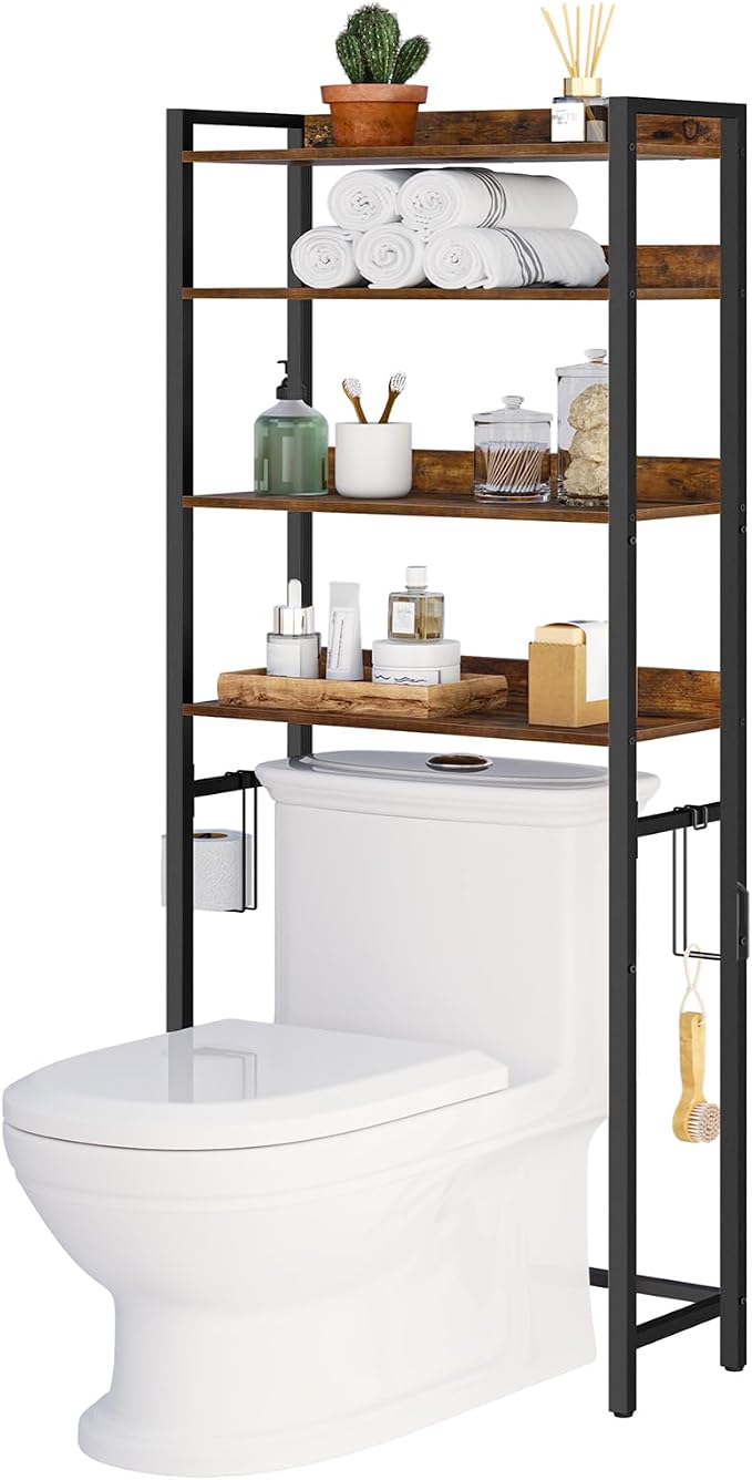 MAHANCRIS Over The Toilet Storage Rack, 4 Tier Bathroom Organizer Over Toilet - Image 8