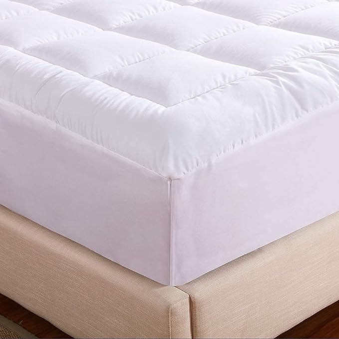 WhatsBedding Waterproof Mattress Pad Twin Size Cotton Top Down Alternative - Image 6