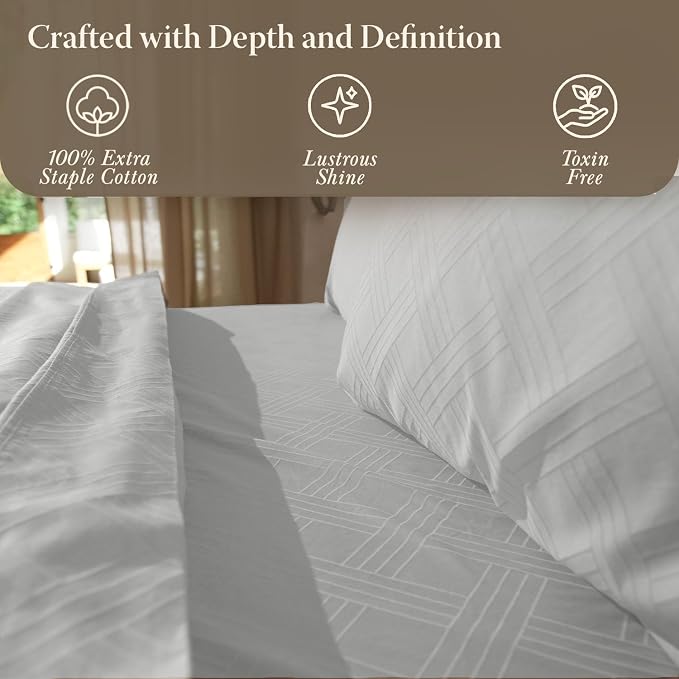 Threadmill King Size Sheets for King Mattress | 800 Thread Count Jacquard - Image 6