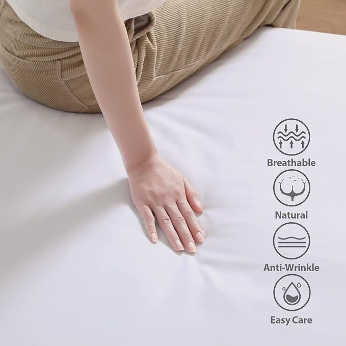 2-Pack 100% Egyptian Cotton Fitted Sheet TwinXL Size, 600 Thread Count Cotton - Image 4