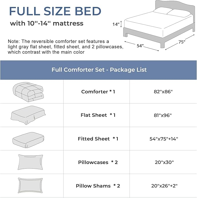 Sasttie Red & Black Full Size Comforter Sets, 7 Pieces Reversible Bed in a Bag - Image 2