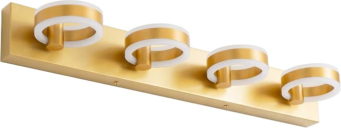 LED Bathroom Light Fixtures, 33inch Gold Vanity Lights, Modern 4 Light Acrylic - Image 5