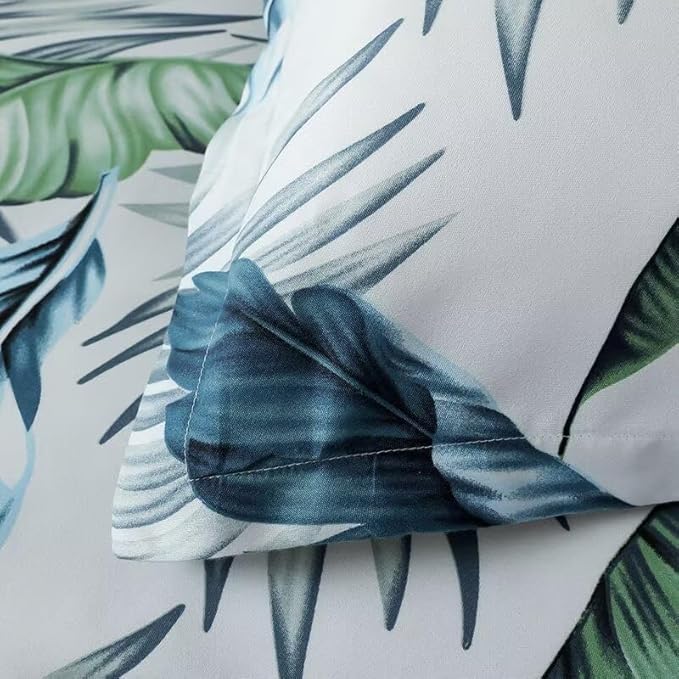 OAITE Duvet Cover Twin Size, Reversible Summer Leaf Green Duvet Cover Set - Image 4
