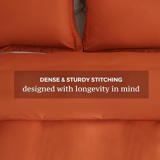 JSD Burnt Orange Duvet Cover Set Full Size, 3 Piece Duvet Cover - Image 5
