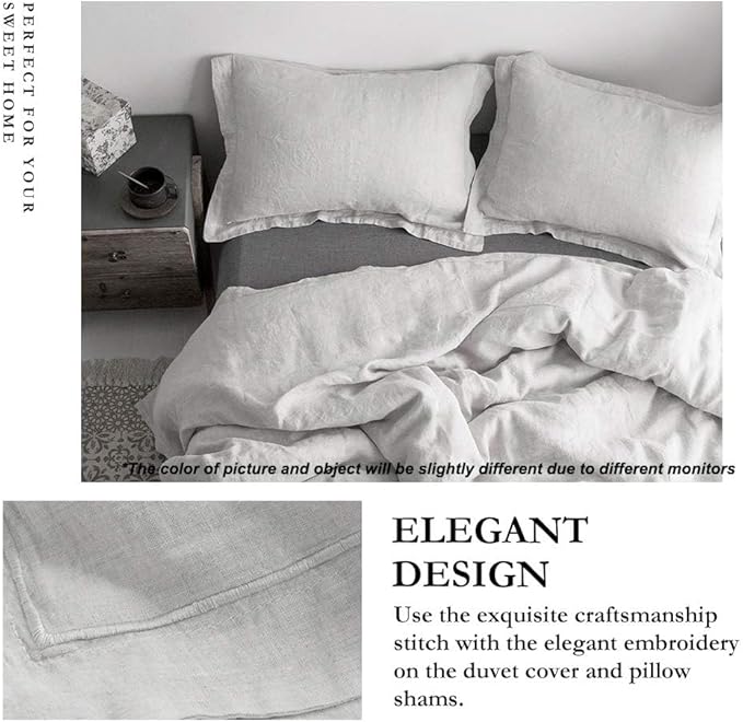 Simple&Opulence 100% French Flax Linen Duvet Cover Set - Image 2