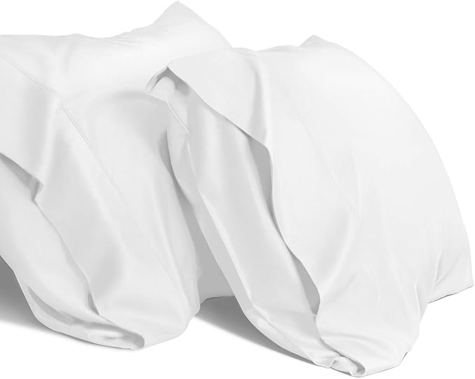 WishSmile Cooling Queen Pillowcases Set of 2 Breathable Cool Silky Soft Rayon by WishSmile