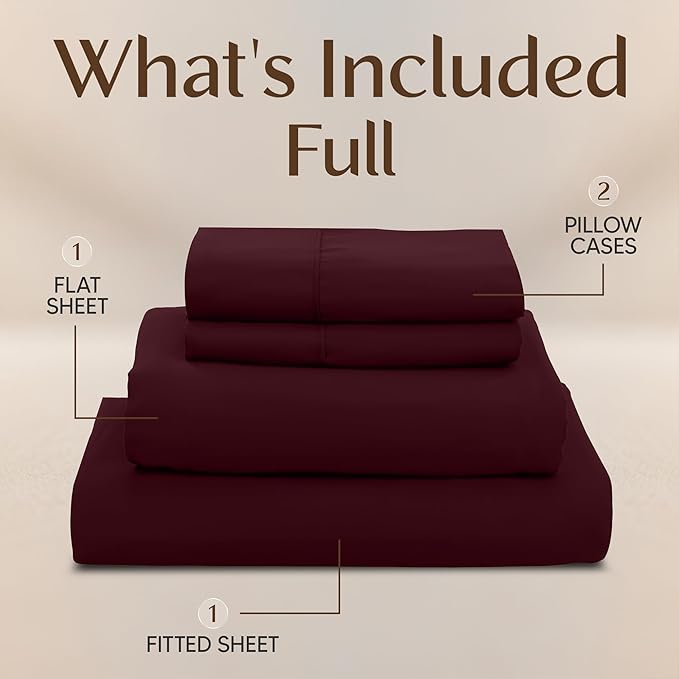 Utopia Bedding Full Size Sheet Set – 4 Piece Bed Sheets, Soft and Breathable - Image 3