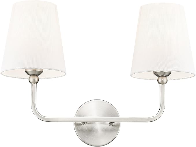 2-Light Bathroom Light Fixtures, Brushed Nickel Vanity Lights, Double Wall by Metwet