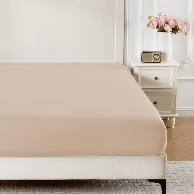 ROSE&RISY Khaki King Fitted Sheet, Soft and Breathable by ROSERISY