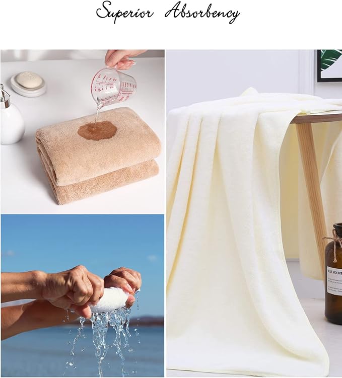 Lumimi Towels 4 Pack Soft Microfiber Bath Towel Set Salon Gym Yoga Travel Very - Image 5