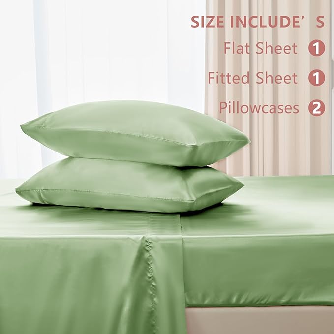 CozyLux Satin Sheets King Size Sheet Set - Image 6
