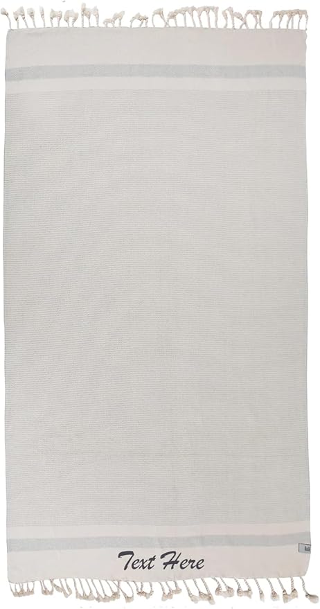 Personalized Embroidered Beach Towel | Throw Blanket, Easy Carry, Sand Free by LA%60HAMMAMFINELIVING