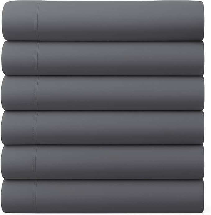 GOLD TEXTILES King Flat Sheet 6 Pack – Brushed Microfiber Top Sheets by GOLDTEXTILES