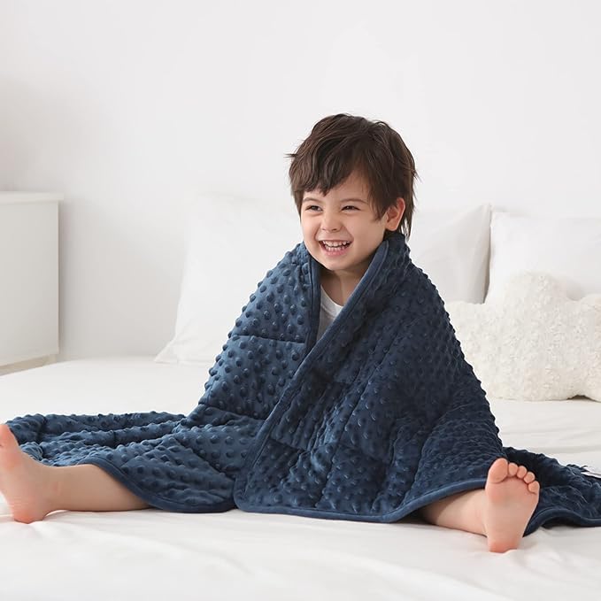 Huloo Sleep Kids Weighted Blanket Twin 7lbs Breathable Soft Minky Weighted by HulooSleep
