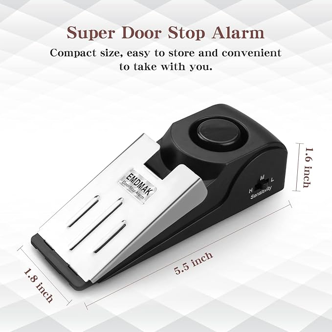 EMDMAK Door Stop Alarm with 120DB Siren Door Stop - Image 3