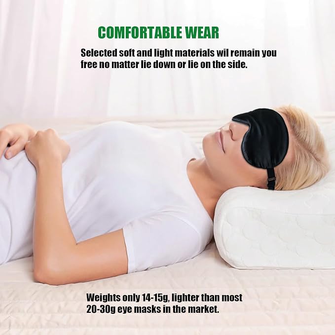 Sleep Mask for Women and Men 2 Pcs Eye Mask for Sleeping Adjustable Strap - Image 6