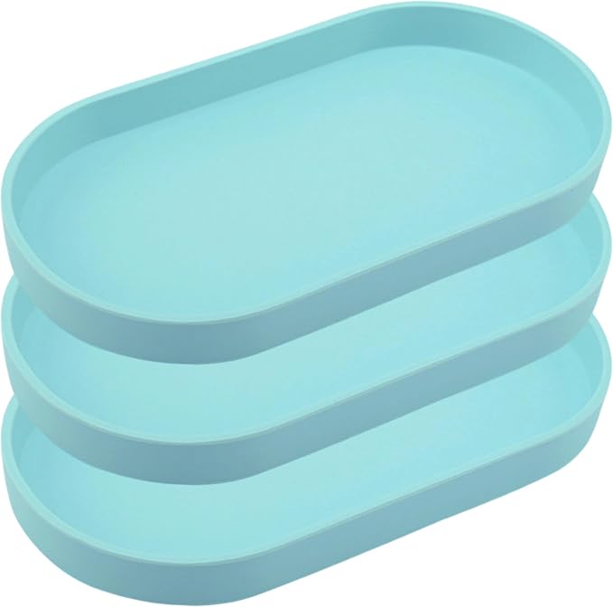 Blue Small Tray, 3 Pack Oval Tray by VCREATC-VCREATEFORCUSTOMER