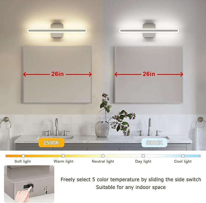 JUSHENG Brushed Nickel Vanity Lights - Image 4