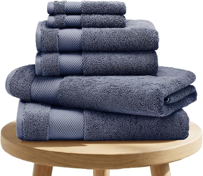 BIOWEAVES 100% Organic Cotton 6-Piece Luxury Bathroom Towels Set GOTS Certified by BIOWEAVES