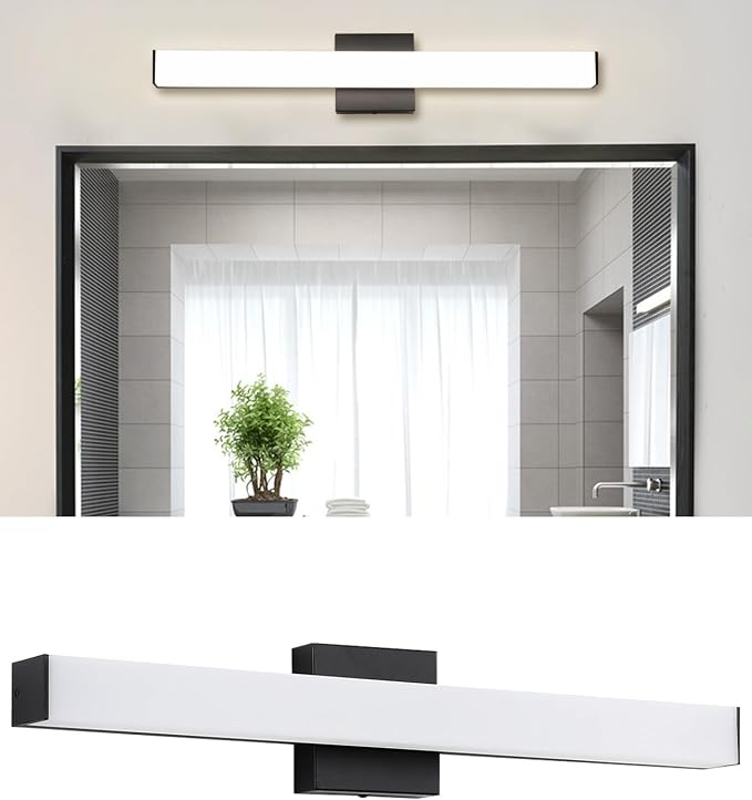 LED Bathroom Vanity Light Fixtures 24in Matte Black, Dimmable18W 4000K Natural by Enjoyyourhealthylife