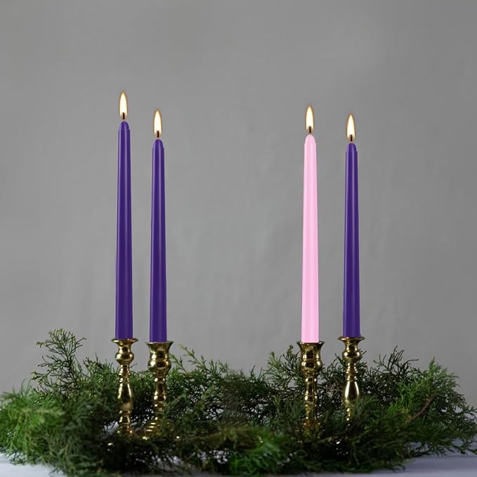 16 Pack Advent Taper Candles Premium Hand Dipped 10in Unscented Christmas Taper - Image 2