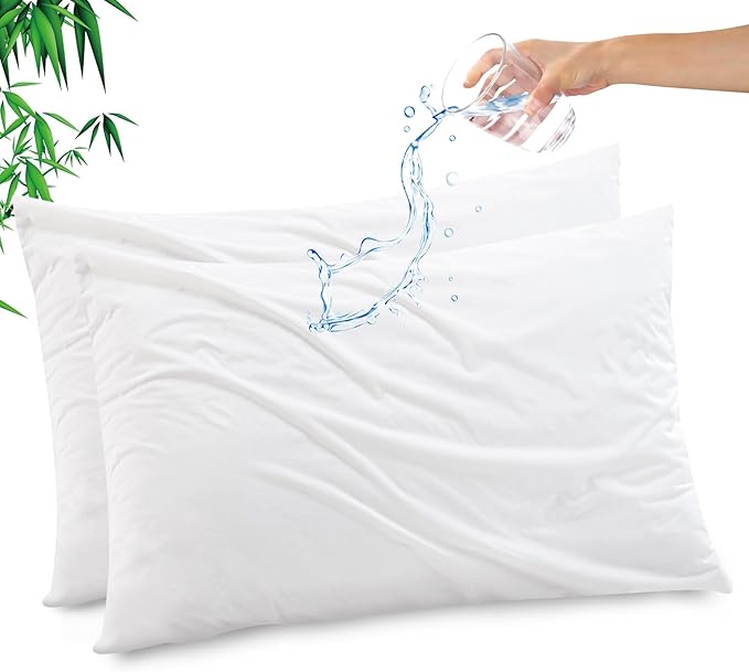 Gogreen Bamboo Rayon Waterproof Pillow Protector, Breathable Pillow Cover by GOGREEN