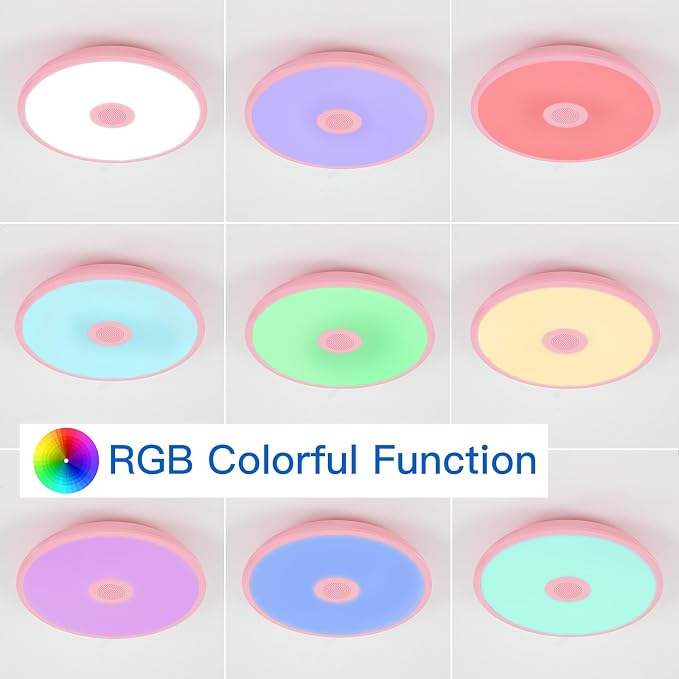 Pink Waterproof LED Ceiling Light Fixture, Music Ceiling Lamp, - Image 4
