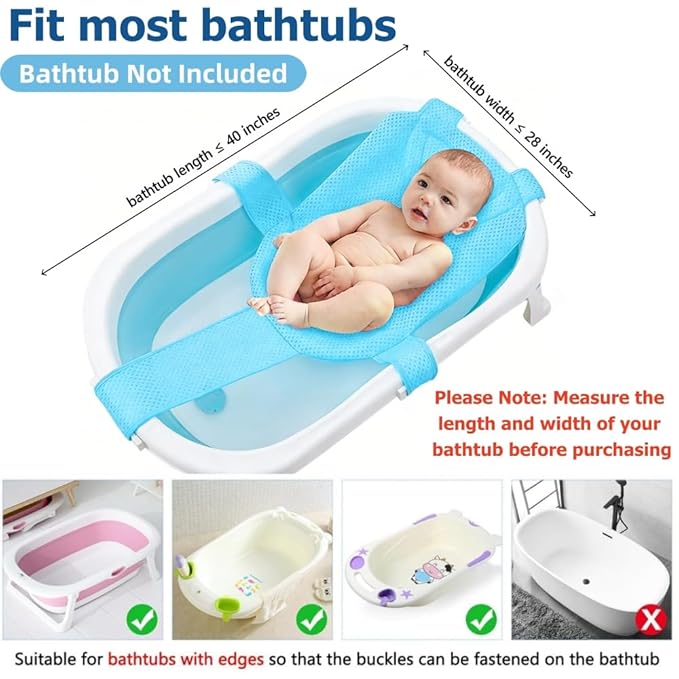 Baby Bath Support Mesh Pad Newborn Bath Tub Seat Net Non-Slip Baby Tub Mat - Image 3