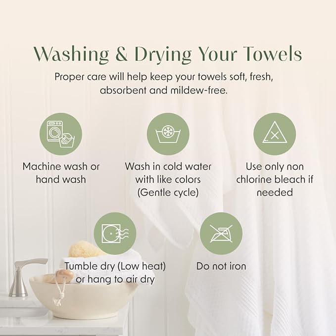 Springtree Home Luxury Viscose from Bamboo Bath Towel Set of 4 | 35% Viscose - Image 9
