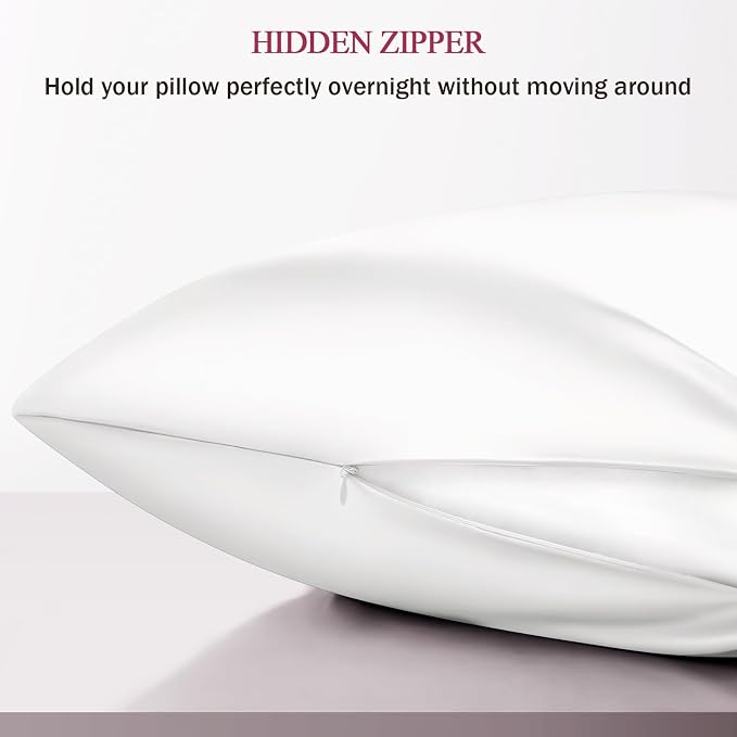 100% Silk Pillow Cases 2 Pack King Size Mulberry Silk Pillowcase Set of 2 - Image 5