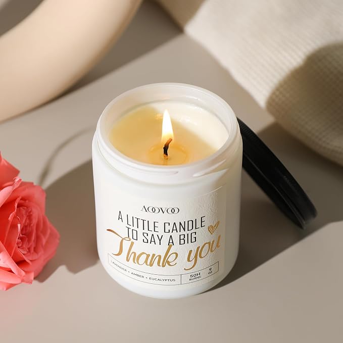 AOOVOO Candle - 9oz Soy Wax Candle, Lavender Scent - Thank You Gift - Image 7