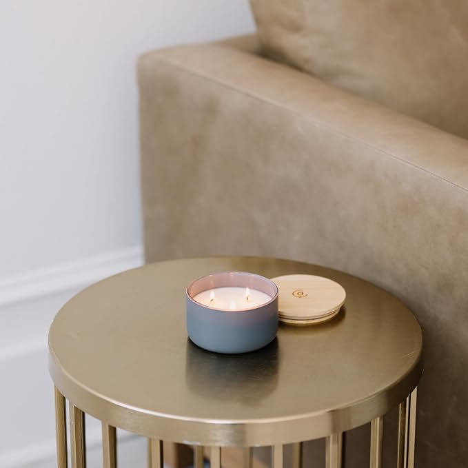 Calyan Wax Co. Charcoal & Sandalwood 3 Wick Scented Candle - Image 5