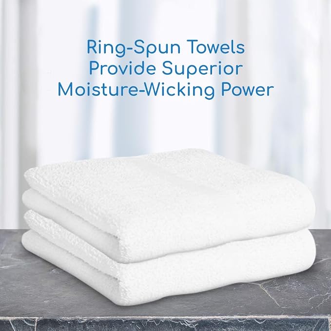 JMR White Bath Towels Bulk Pack of 36 - Image 6