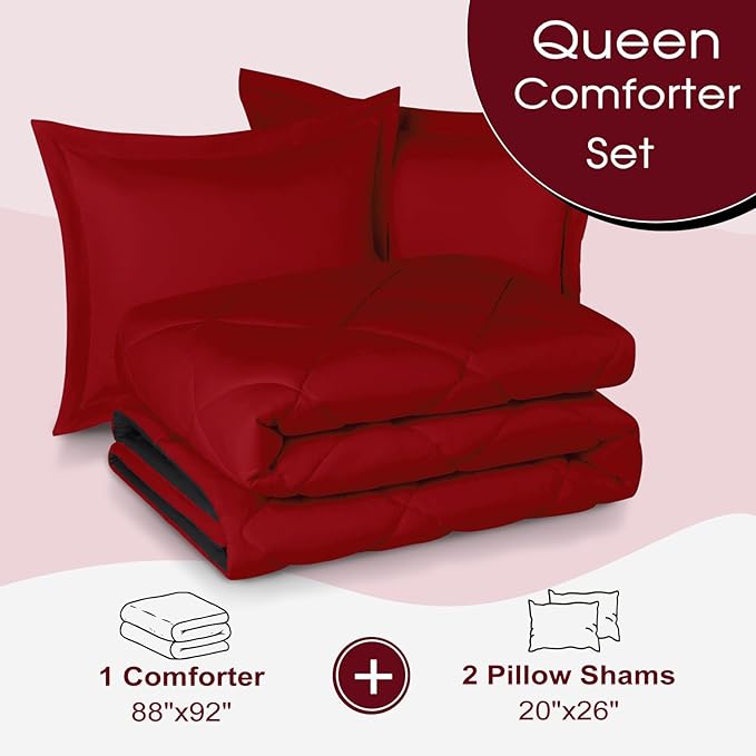 Basic Beyond Queen Comforter Set, Reversible Bed Comforter Queen Bed Set - Image 6