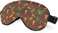 Cute Monkey Silk Sleep Mask, Adjustable Elastic Strap, Animal Banana Palm Leaf by Unknown