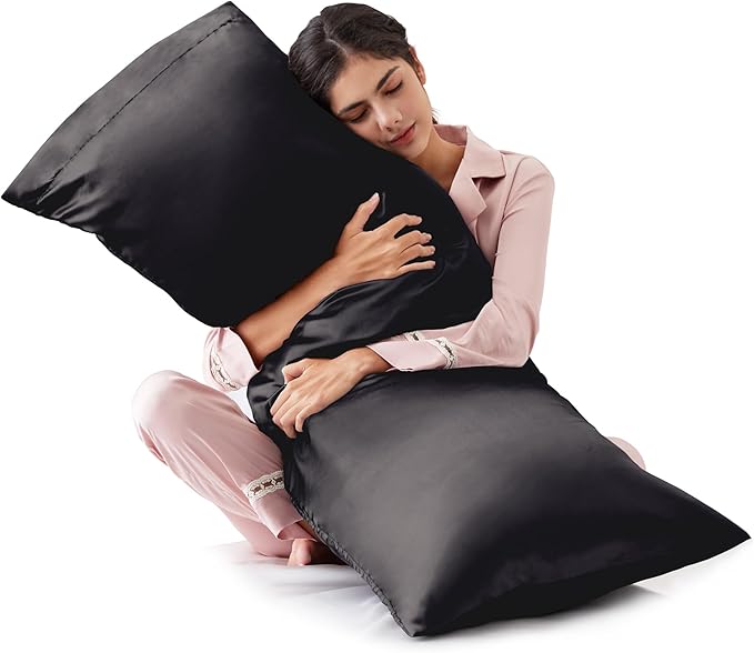 Love's cabin Satin Body Pillowcase 20x54, Cooling Pillow Cover by Lovescabin