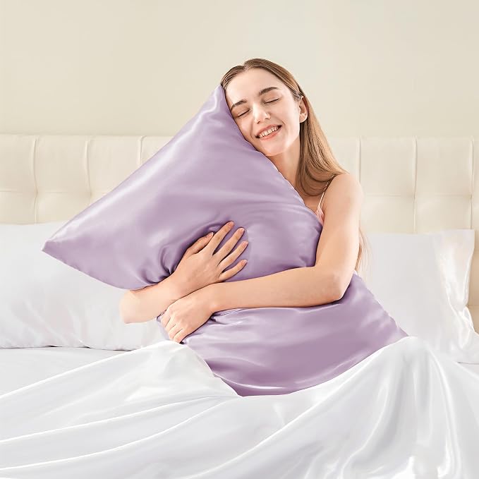 BEDELITE Satin Body Pillow Cover 2 Pack, Super Soft and Cooling Body Pillow - Image 7