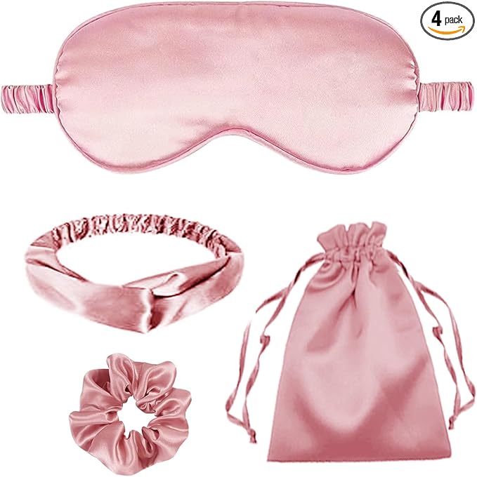 4Pcs Silk Sleep Masks Satin Eye Mask Silky Eyes Cover Blindfold Eyeshade by WJingYiJia