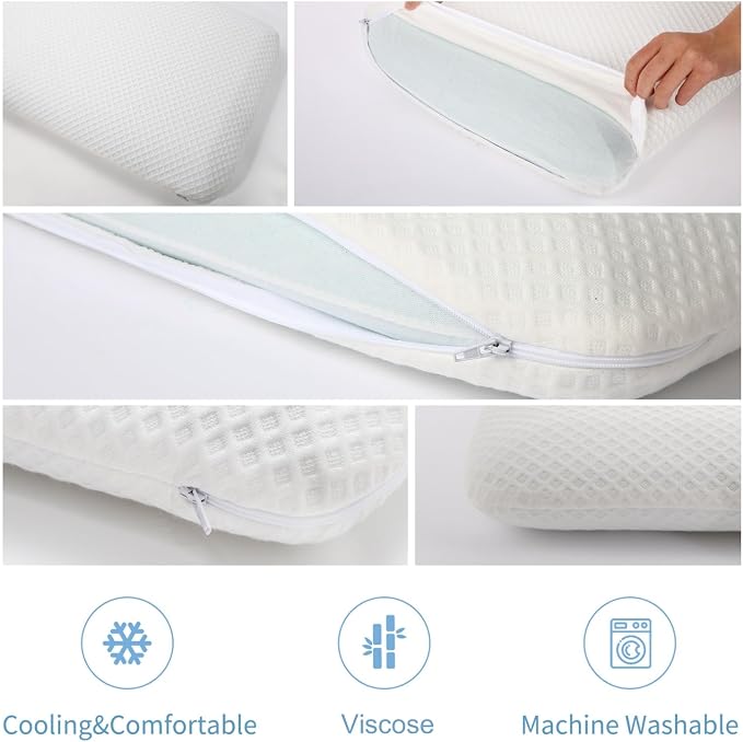 DLIGHT BD Slim 3.2" Stomach Sleeping Memory Foam Pillow-Thin, Soft Yet - Image 8