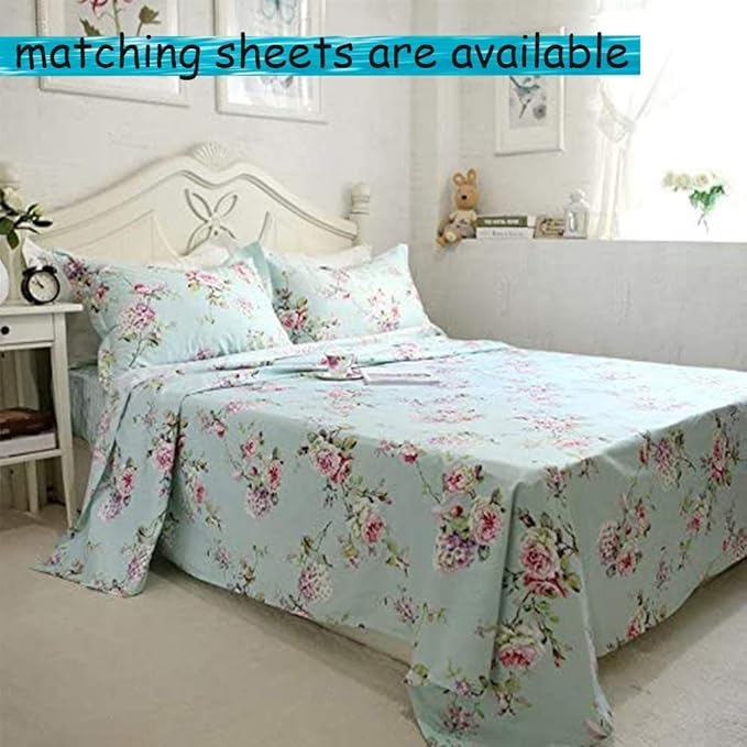 FADFAY Cotton Duvet Cover Set Full Size Blue Floral Bedding Set Super Soft - Image 5