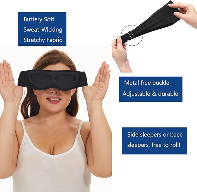 ALASKA BEAR Sleep Mask for Side Sleepers Patented Design, Cup-Shaped and - Image 4